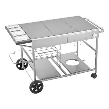 VEVOR Kolica za roštilj 925x595x25 mm Pomični vanjski stol za kuhanje Crni
