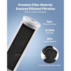 VEVOR Zamjenska patrone za vodeni filter 11x51 cm, pakiranje od 2 komada
