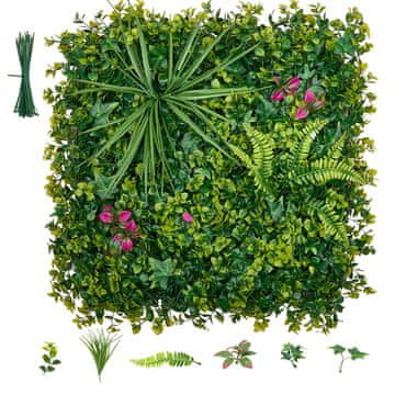 VEVOR Umjetni zid od biljaka 16 panela 50.8x50.8 cm Zeleno