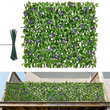 VEVOR Zaslon za privatnost ograde, proširivi, umjetni zid biljaka, 64.9x310 cm, zelena