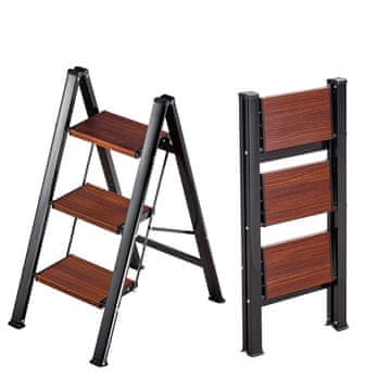 VEVOR Stalak za stepenice 3 stepenice 44.5x65x85 cm Crni