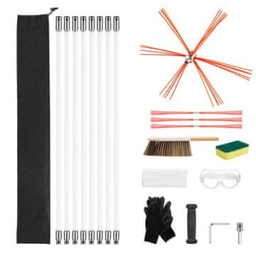 VEVOR Set za čišćenje dimnjaka, produživi 8m, alat za čišćenje 1000x1.2 cm