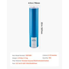VEVOR Zamjenska patrone za vodeni filter 11x51 cm, aktivni ugljen