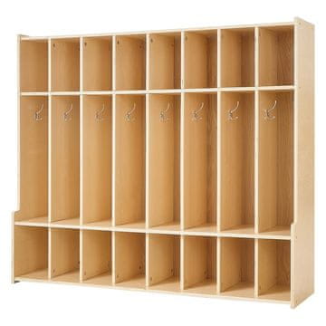 VEVOR Ormarić za dječje kapute 8 odjeljaka 137x35.5x118.7 cm prirodni