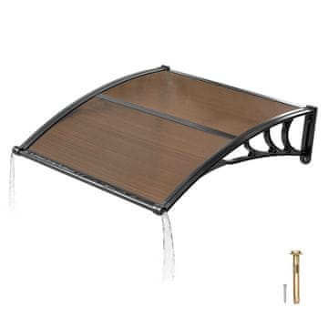VEVOR Nadstrešnica za vrata 96.5x101.7x27.5 cm smeđa
