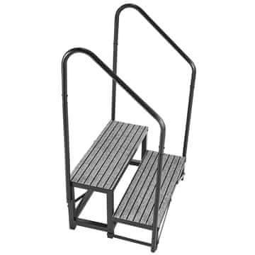 VEVOR RV stepenice 2 stepenice s dvostrukim rukohvatima 74x53x112 cm crne boje