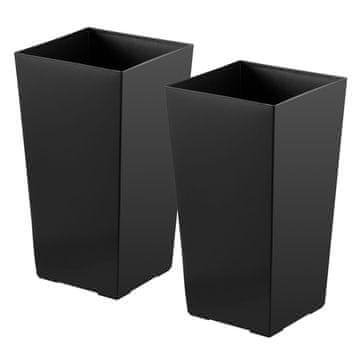 VEVOR Set saksija suženjenog kvadrata 30x30x55 cm crni