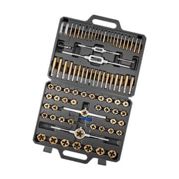 VEVOR Set za navojne čahure i matice 86 komada metrički i SAE M3 do M12 405x370x64 mm crni