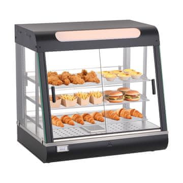 VEVOR Topla vitrina za hranu, 3 razine, 658x480x640 mm