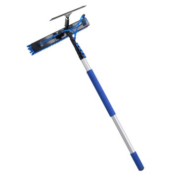 VEVOR Set za čišćenje solarnih panela, aluminijska teleskopska šipka 460 cm, četka za čišćenje, brisač