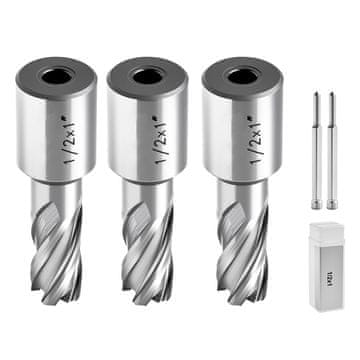 VEVOR Set kružnih rezača 5 komada, dubina rezanja 25.4 mm x promjer 12.7 mm, čelik