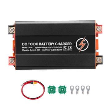 VEVOR Punjač baterija DC na DC 520W 40A 12V 24V brzo punjenje