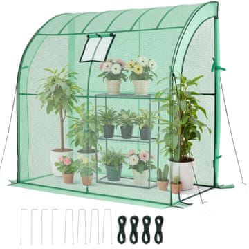 VEVOR Staklenik Walk-in 198x100x200 cm Zeleno