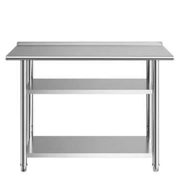 VEVOR Radni stol 61x122 cm nehrđajući čelik srebrni