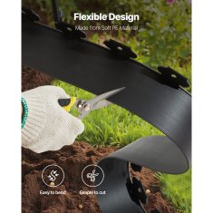 VEVOR Plastični rubnik za krajolik 2000x10 cm crni