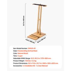 VEVOR Stalak za dasku za surfanje 460x300x855 mm prirodno drvo