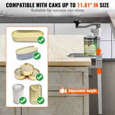 VEVOR Otvarač za konzerve ručni komercijalni stolni 253x113x742 mm podesiv