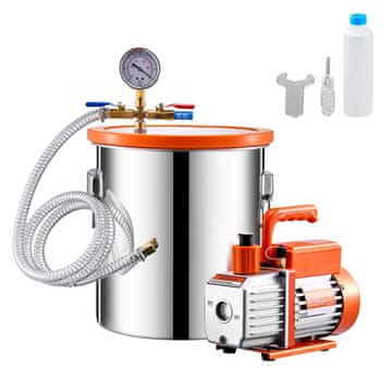 VEVOR Set vakuumske komore i pumpe 19 L komora 100 L/min pumpa 275x120x225 mm