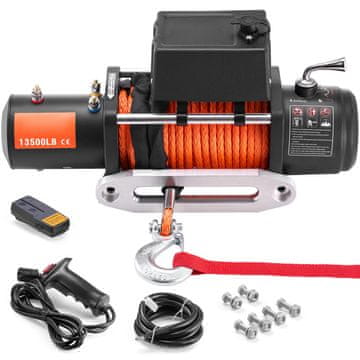 VEVOR Električna vitla 53.7x16x21.8 cm 6123.5 kg Sintetičko uže Vodootporna Daljinska kontrola