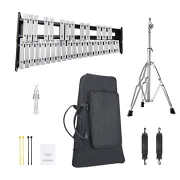VEVOR Glockenspiel ksilofon 32 tona zvono komplet 60.5x35.6x5.5 cm udaraljkaški instrument