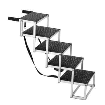 VEVOR Stepenice za pse 5-stupanjske sklopive 1170x770 mm crne boje