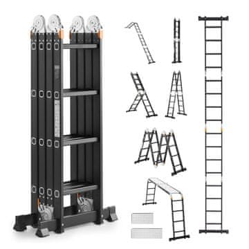 VEVOR Sklopiva ljestve 7 u 1 produžna stepenica 152.5x60.8x226 cm