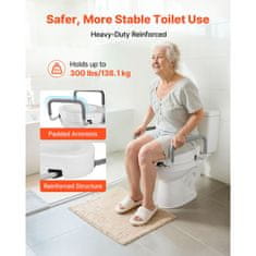 VEVOR Povišeno sjedalo za WC s naslonima 560x499x245 mm bijelo