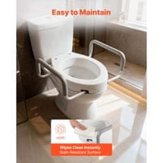 VEVOR Povišeno sjedalo za WC s naslonima 560x499x245 mm bijelo