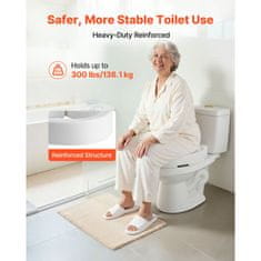 VEVOR Povišeno sjedalo za WC 360x490x90 mm Bijelo