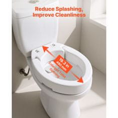 VEVOR Povišeno sjedalo za WC 360x490x90 mm Bijelo