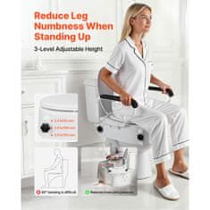 VEVOR Povišeno sjedalo za WC 560x485x375 mm podesive visine s naslonima za ruke