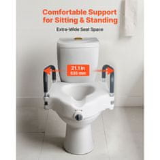 VEVOR Povišeno sjedalo za WC 535x450x330 mm Bijelo