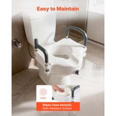 VEVOR Povišeno sjedalo za WC 535x450x330 mm Bijelo