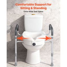 VEVOR Povišeno sjedalo za WC s naslonima 435x395x180 mm bijelo
