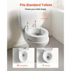 VEVOR Povišeno sjedalo za WC 345x435x90 mm Bijelo