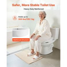VEVOR Povišeno sjedalo za WC 345x435x90 mm Bijelo