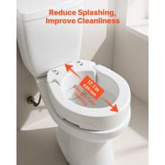 VEVOR Povišeno sjedalo za WC 345x435x90 mm Bijelo