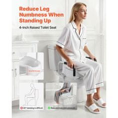 VEVOR Povišeno sjedalo za WC s naslonima 518x410x255 mm Bijelo