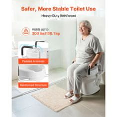 VEVOR Povišeno sjedalo za WC s naslonima 518x410x255 mm Bijelo