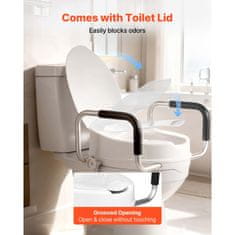 VEVOR Povišeno sjedalo za WC s naslonima 518x410x255 mm Bijelo