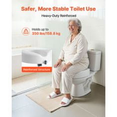 VEVOR Povišeno sjedalo za WC 424x416x180 mm Bijelo
