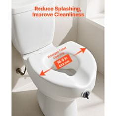 VEVOR Povišeno sjedalo za WC 424x416x180 mm Bijelo