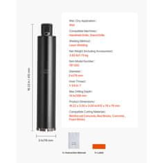 VEVOR Glodalica za beton 76x356 mm, dijamantna, mokra, crvena