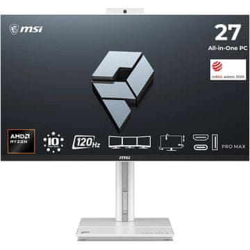 All-in-One računalo PRO MAX 27TP Z 8MG-003XEU Ryzen 7 / 16 GB / 512 GB SSD / 27" FHD / Touchscreen / IPS / 120Hz / 5MP Webcam / Windows 11 Pro (bijelo)
