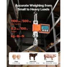 VEVOR Vaga za dizalicu OCS-O 135x260x65 mm 500 kg Digitalna