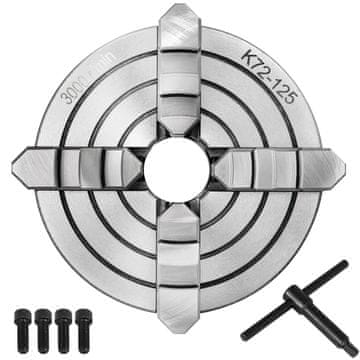 VEVOR Stezna glava tokarilice K72-125 125 mm Metal