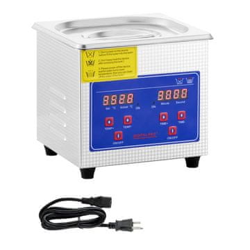 VEVOR Ultrazvučni čistač 0.3 L 180x165x215 mm nehrđajući čelik