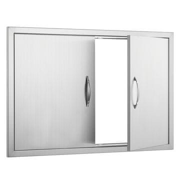 VEVOR Vrata za roštilj 889x610x45 mm nehrđajući čelik boja