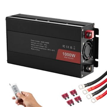 VEVOR Inverter snage čiste sinusne valne forme 1000W 305x144x72 mm Daljinski upravljač