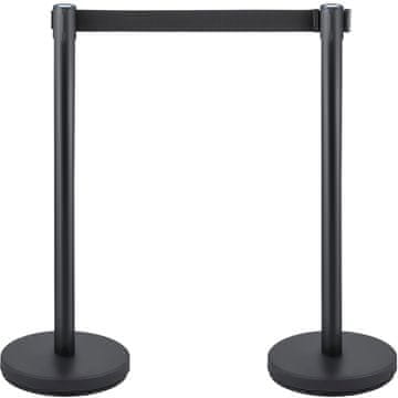 VEVOR Set stupova za kontrolu gužve, teška konstrukcija, visina 90 cm, baza 32 cm, crna